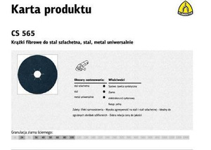 KLINGSPOR KRĄŻEK FIBROWY 125mm gr. 36 CS565 /25szt.