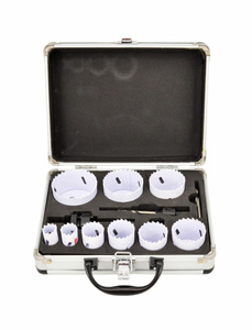 AWTOOLS KOMPLET OTWORNIC BIMETALOWYCH W METALOWEJ WALIZCE  8 elem. 22-64mm BLACK LINE