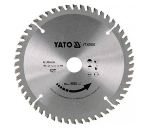 YATO PIŁA TARCZOWA DO ALUMINIUM 160 x 20mm 52-ZĘBY  60905