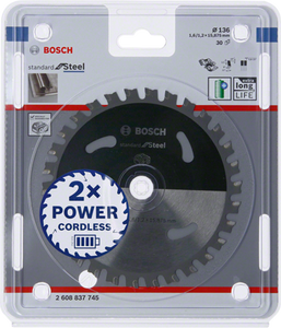 BOSCH PIŁA STANDARD.STAL 136x15,875x30z ACCU