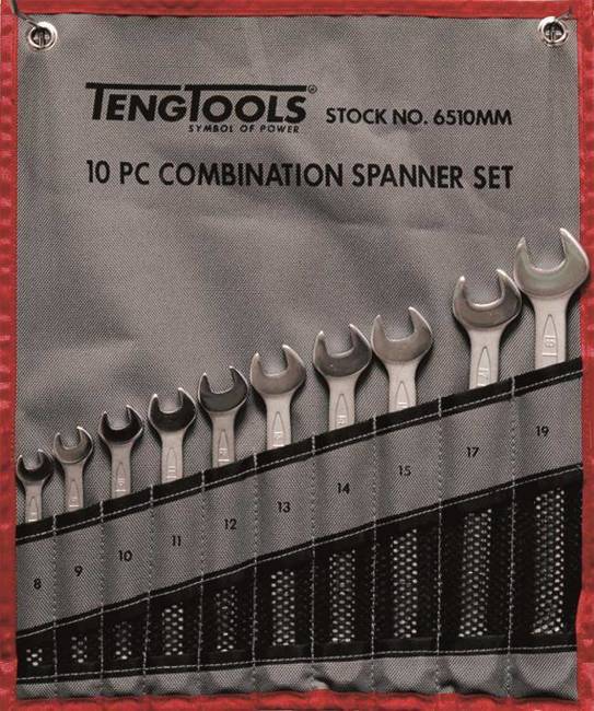 10-elementowy zestaw kluczy płasko-oczkowych 8-19 mm Teng Tools 6510MM 153160106