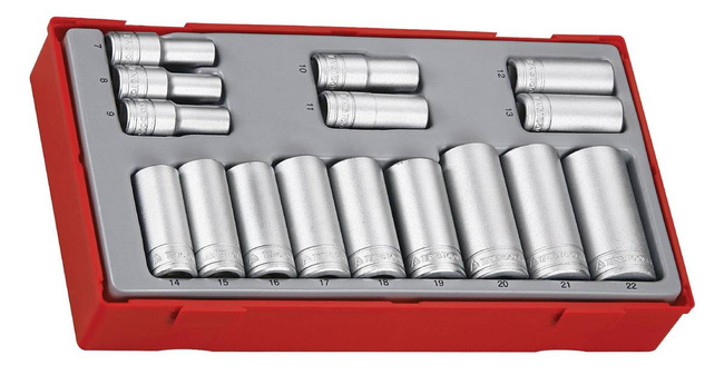 16-elementowy zestaw nasadek z chwytem kwadratowym 3/8" Teng Tools TT3816 144300100