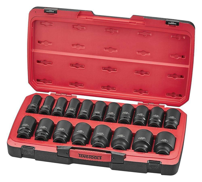 21-elementowy zestaw nasadek udarowych calowych długich z chwytem 3/4" Teng Tools T9421LAF 284950102