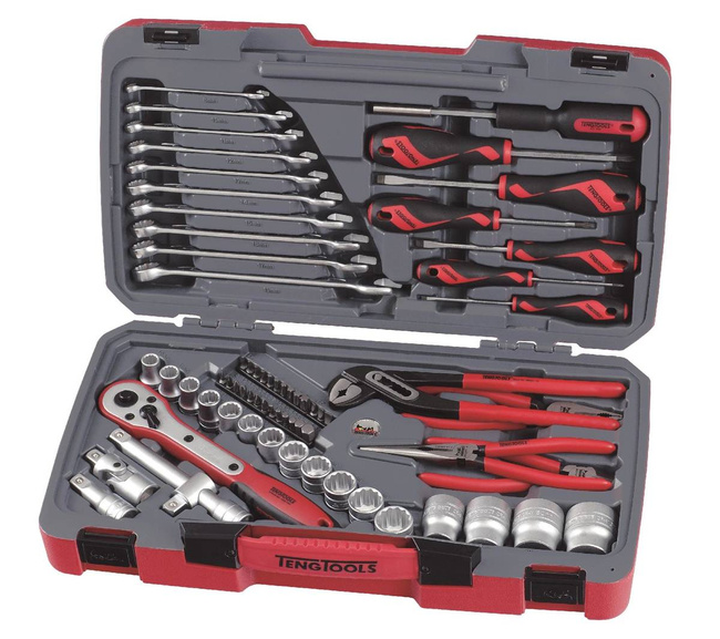 68-elementowy zestaw kluczy nasadowych z chwytem kwadratowym 1/2". Teng Tools T1268 167580109