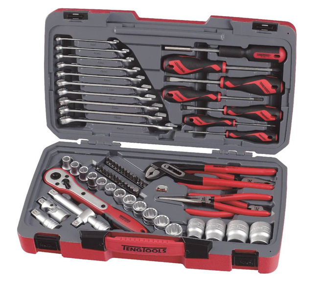 68-elementowy zestaw kluczy nasadowych z chwytem kwadratowym 1/2". Teng Tools T1268 167580109