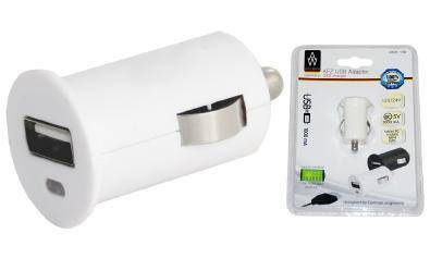 AUTO WELLE ŁADOWARKA SAMOCHODOWA USB BIAŁA MOC 12/24 V WYJŚCIE 5V/1000mA