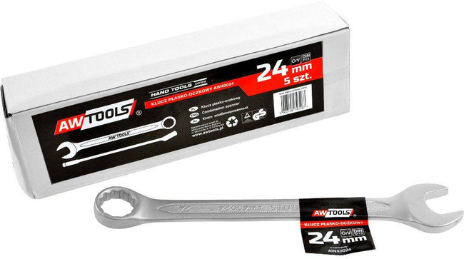 AWTOOLS KLUCZ PŁASKO-OCZKOWY CrV DIN3113 ROZMIAR: 24 (MM)