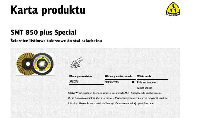 KLINGSPOR ŚCIERNICA LISTKOWA KOMBI SMT850 125mm MEDIUM