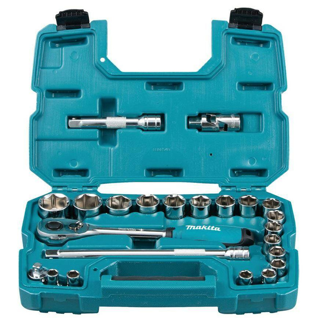 MAKITA ZESTAW NASADEK+KLUCZ 1/2"  Z GRZECH. 23szt.