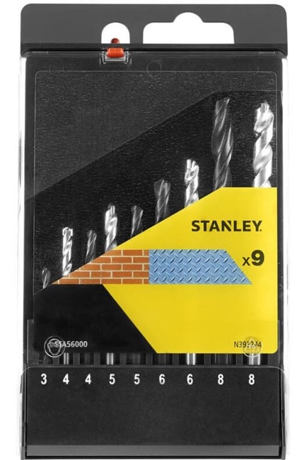 Zestaw wierteł do metalu i muru 9 szt. Stanley STA56000